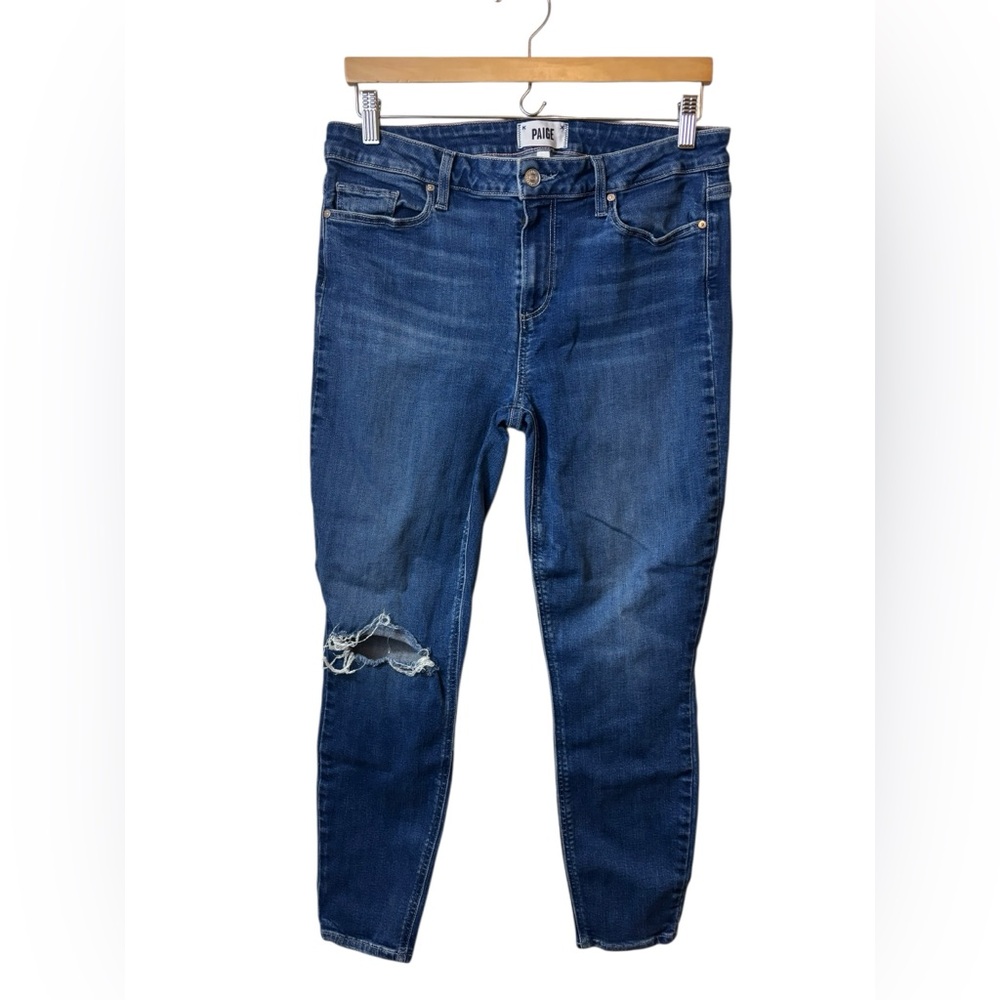 PAIGE | denim blue jeans 32 Verdugo crop